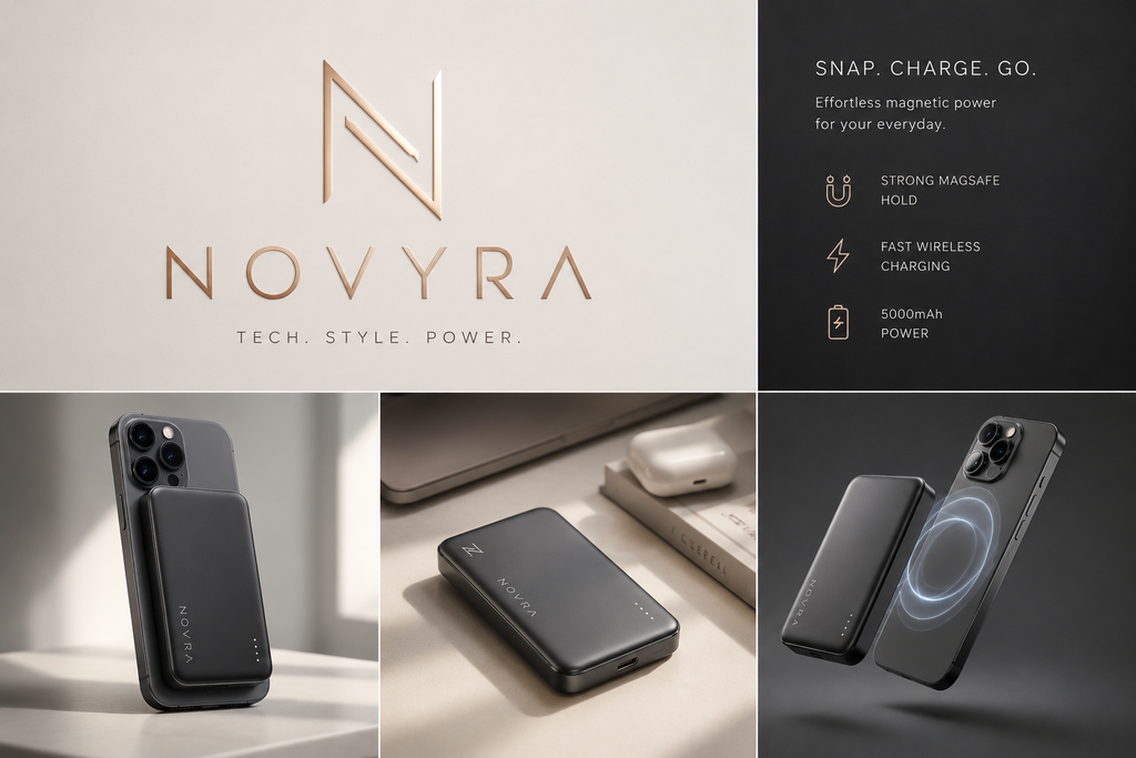 Novyra MagCharge Pro™ | Magnetic Wireless Portable Charger 5000mAh for iPhone